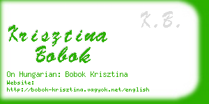 krisztina bobok business card